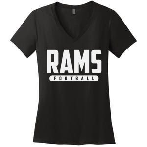 Bastrop Rams Football Women's V-Neck T-Shirt