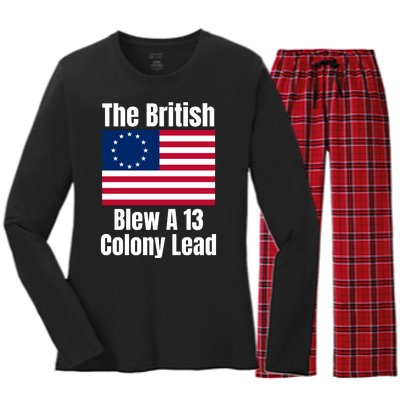 Betsy Ross Flag: The British Blew A 13 Colony Lead Women's Long Sleeve Flannel Pajama Set 