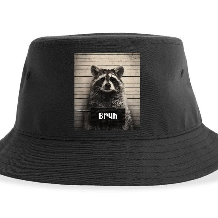 Bruh Raccoon Funny Trash Panda Lover Racoon Meme Sustainable Bucket Hat