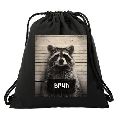Bruh Raccoon Funny Trash Panda Lover Racoon Meme Drawstring Bag