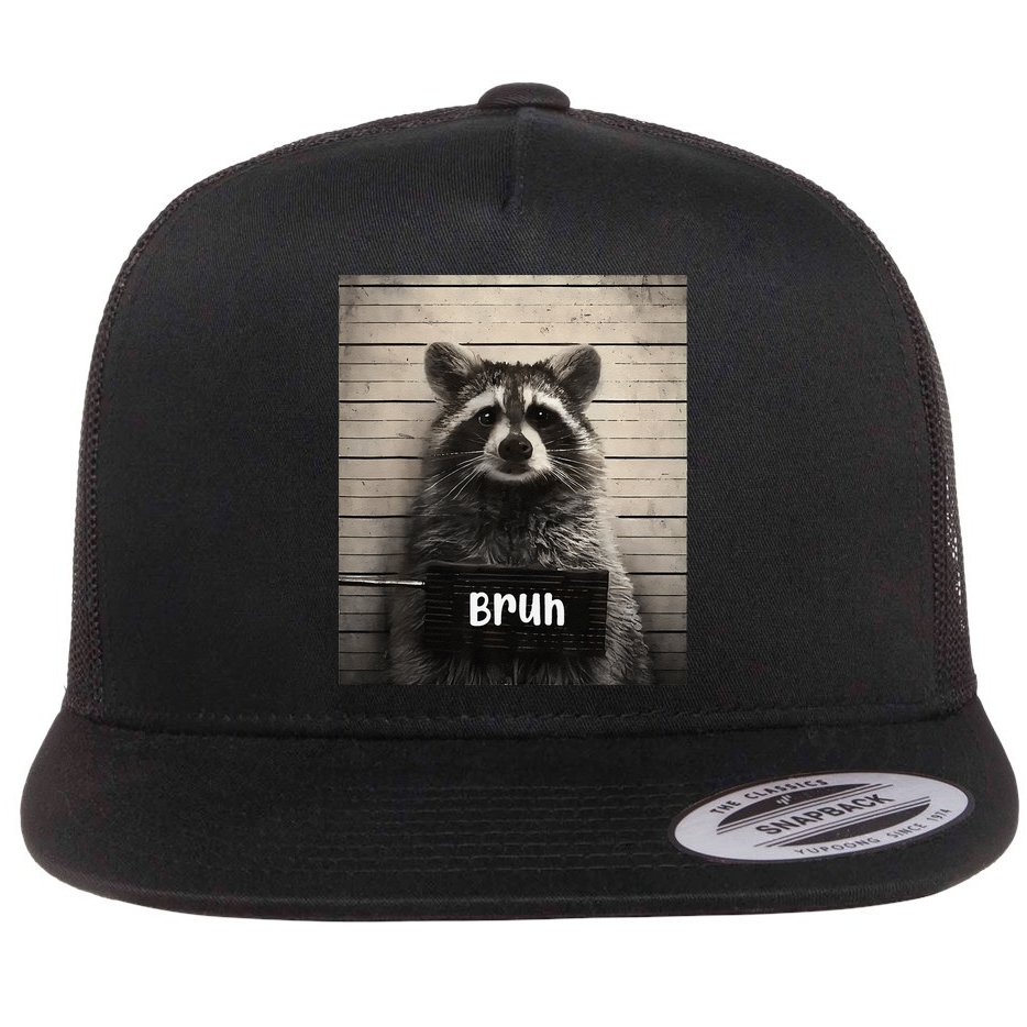 Bruh Raccoon Funny Trash Panda Lover Racoon Meme Flat Bill Trucker Hat