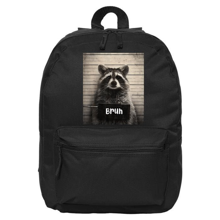 Bruh Raccoon Funny Trash Panda Lover Racoon Meme 16 in Basic Backpack