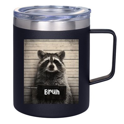Bruh Raccoon Funny Trash Panda Lover Racoon Meme 12oz Stainless Steel Coffee Mug