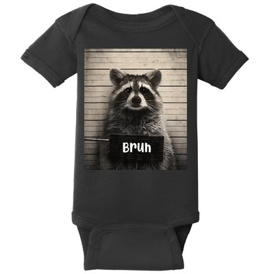 Bruh Raccoon Funny Trash Panda Lover Racoon Meme Baby Bodysuit
