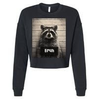Bruh Raccoon Funny Trash Panda Lover Racoon Meme Cropped Pullover Crew