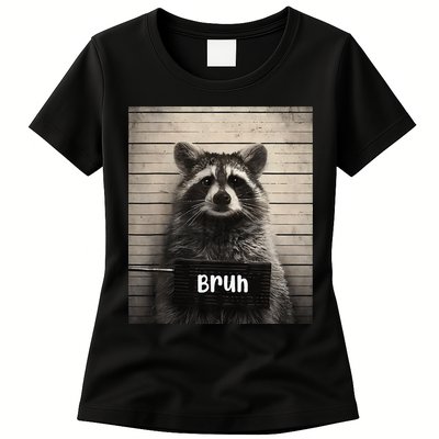Bruh Raccoon Funny Trash Panda Lover Racoon Meme Womens T-Shirt