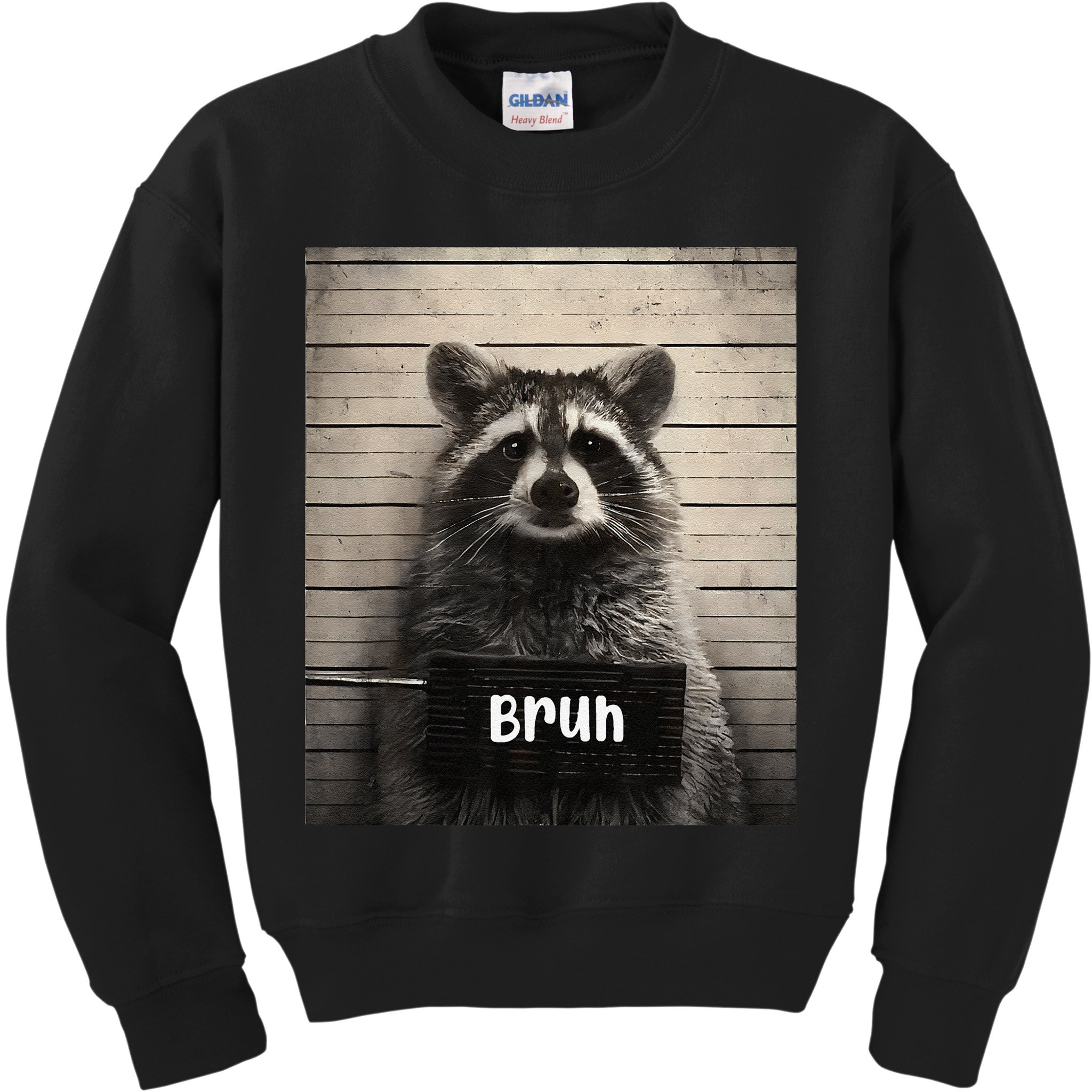 Bruh Raccoon Funny Trash Panda Lover Racoon Meme Kids Sweatshirt