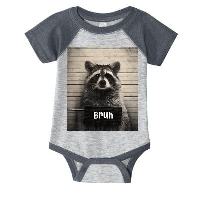 Bruh Raccoon Funny Trash Panda Lover Racoon Meme Infant Baby Jersey Bodysuit