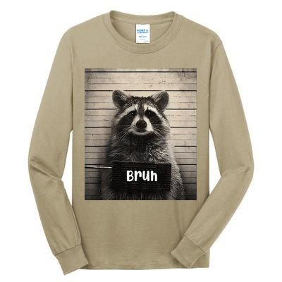 Bruh Raccoon Funny Trash Panda Lover Racoon Meme Tall Long Sleeve T-Shirt