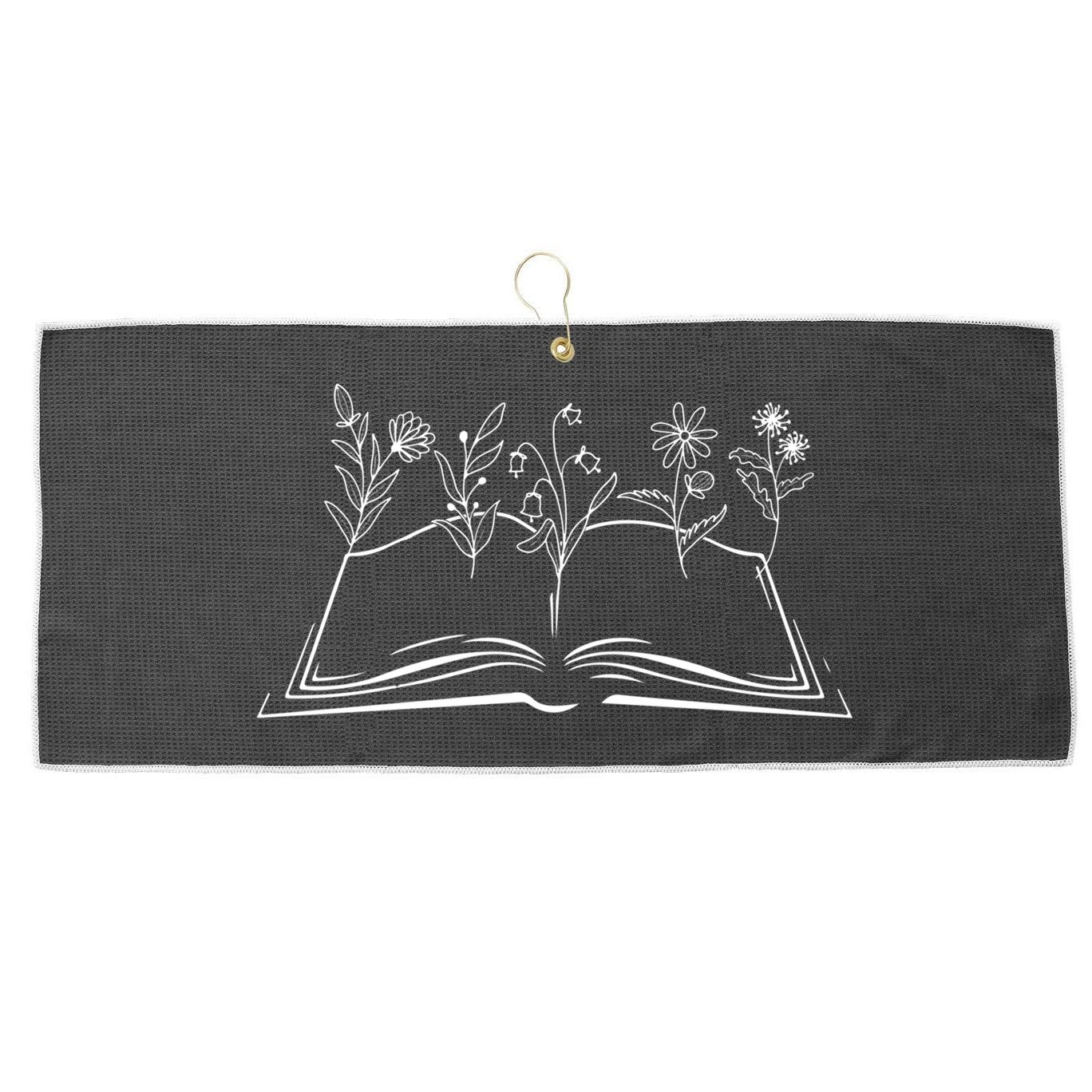 Book Reading Gift Wildflower Book Funny Reading Book Lover Funny Gift Large Microfiber Waffle Golf Towel