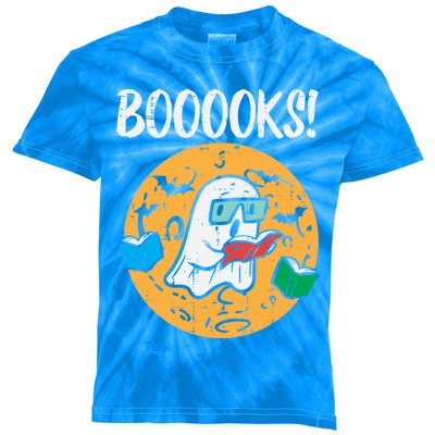 Books Reading Ghost Halloween Teacher Librarian Gift Kids Tie-Dye T-Shirt