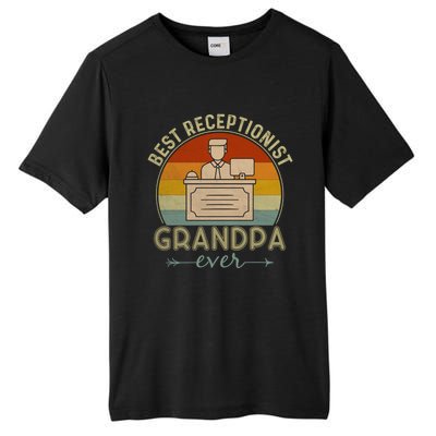 Best Receptionist Grandpa Ever Retro Graphic Father's Day Gift Tall Fusion ChromaSoft Performance T-Shirt