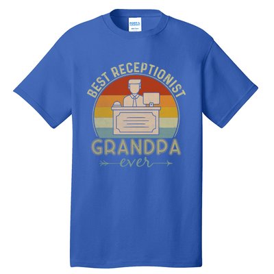 Best Receptionist Grandpa Ever Retro Graphic Father's Day Gift Tall T-Shirt