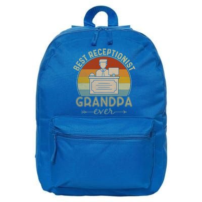 Best Receptionist Grandpa Ever Retro Graphic Father's Day Gift 16 in Basic Backpack