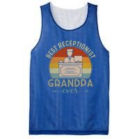 Best Receptionist Grandpa Ever Retro Graphic Father's Day Gift Mesh Reversible Basketball Jersey Tank