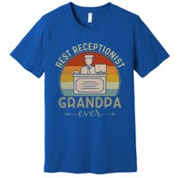 Best Receptionist Grandpa Ever Retro Graphic Father's Day Gift Premium T-Shirt