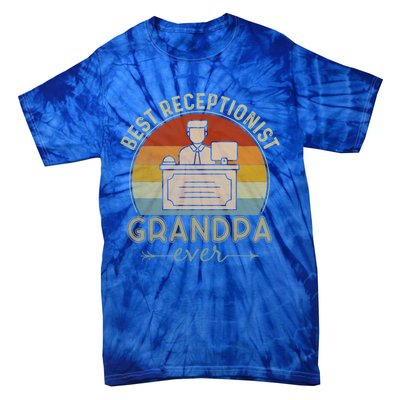 Best Receptionist Grandpa Ever Retro Graphic Father's Day Gift Tie-Dye T-Shirt