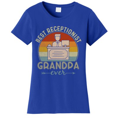 Best Receptionist Grandpa Ever Retro Graphic Father's Day Gift Women's T-Shirt