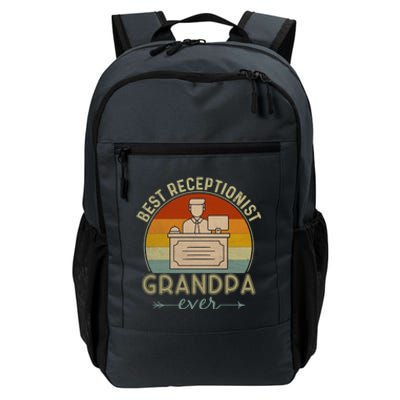 Best Receptionist Grandpa Ever Retro Graphic Father's Day Gift Daily Commute Backpack