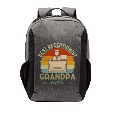 Best Receptionist Grandpa Ever Retro Graphic Father's Day Gift Vector Backpack