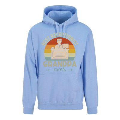 Best Receptionist Grandpa Ever Retro Graphic Father's Day Gift Unisex Surf Hoodie