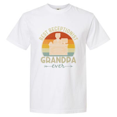 Best Receptionist Grandpa Ever Retro Graphic Father's Day Gift Garment-Dyed Heavyweight T-Shirt