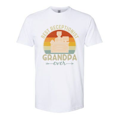 Best Receptionist Grandpa Ever Retro Graphic Father's Day Gift Softstyle CVC T-Shirt