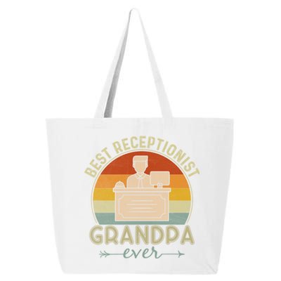 Best Receptionist Grandpa Ever Retro Graphic Father's Day Gift 25L Jumbo Tote