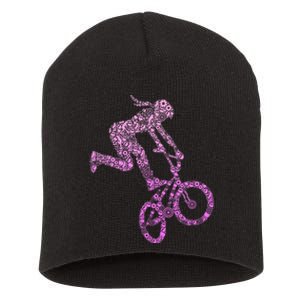 Bmx Rider Girl Bike Bicycle Stunt Racing Short Acrylic Beanie