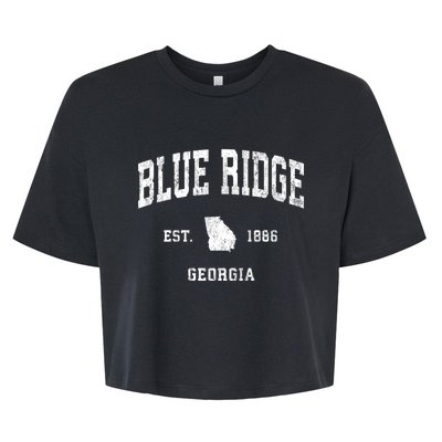 Blue Ridge Georgia Ga Vintage Athletic Bella+Canvas Jersey Crop Tee