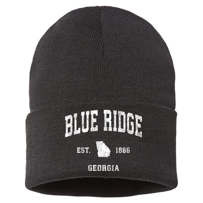 Blue Ridge Georgia Ga Vintage Athletic Sustainable Knit Beanie