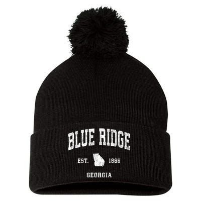 Blue Ridge Georgia Ga Vintage Athletic Pom Pom 12in Knit Beanie