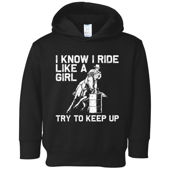 Barrel Racing Gift For Rodeo Horse Racer Toddler Hoodie