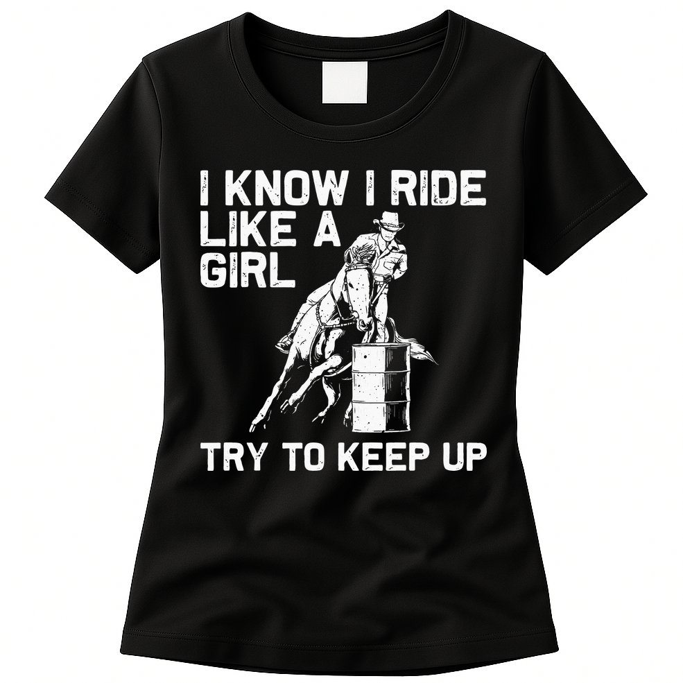 Barrel Racing Gift For Rodeo Horse Racer Womens T-Shirt