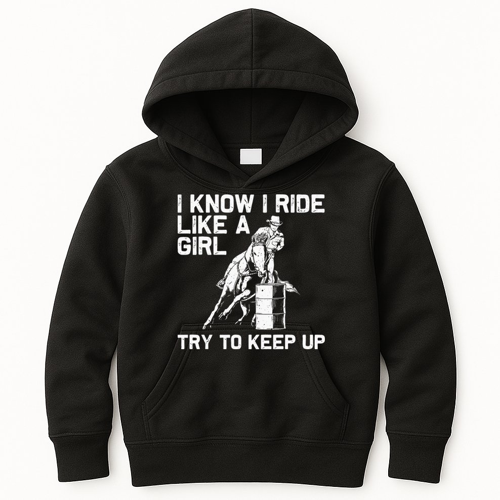 Barrel Racing Gift For Rodeo Horse Racer Kids Hoodie