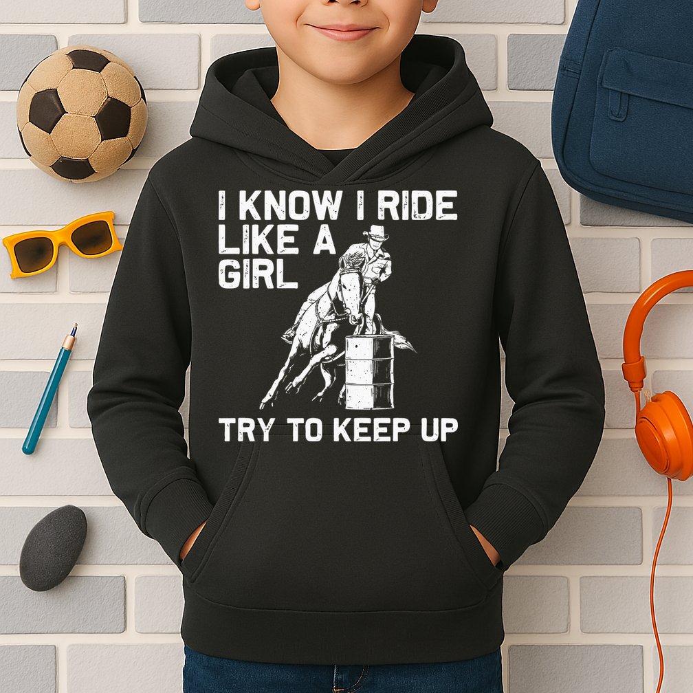 Barrel Racing Gift For Rodeo Horse Racer Kids Hoodie