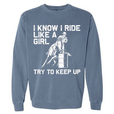 Barrel Racing Gift For Rodeo Horse Racer Garment-Dyed Sweatshirt