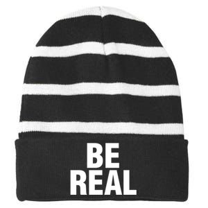 Be Real Gift Striped Beanie with Solid Band