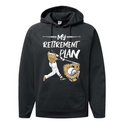 Baseball Retirement Gifts Performance Fleece Hoodie