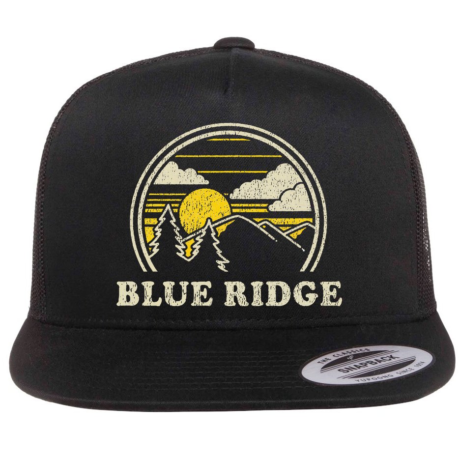 Blue Ridge Georgia Ga T Vintage Hiking Mountains Flat Bill Trucker Hat