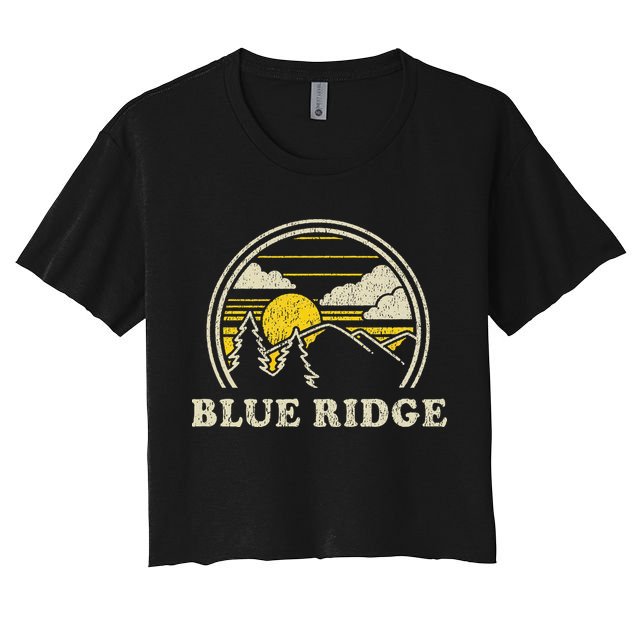 Blue Ridge Georgia Ga T Vintage Hiking Mountains Crop Top