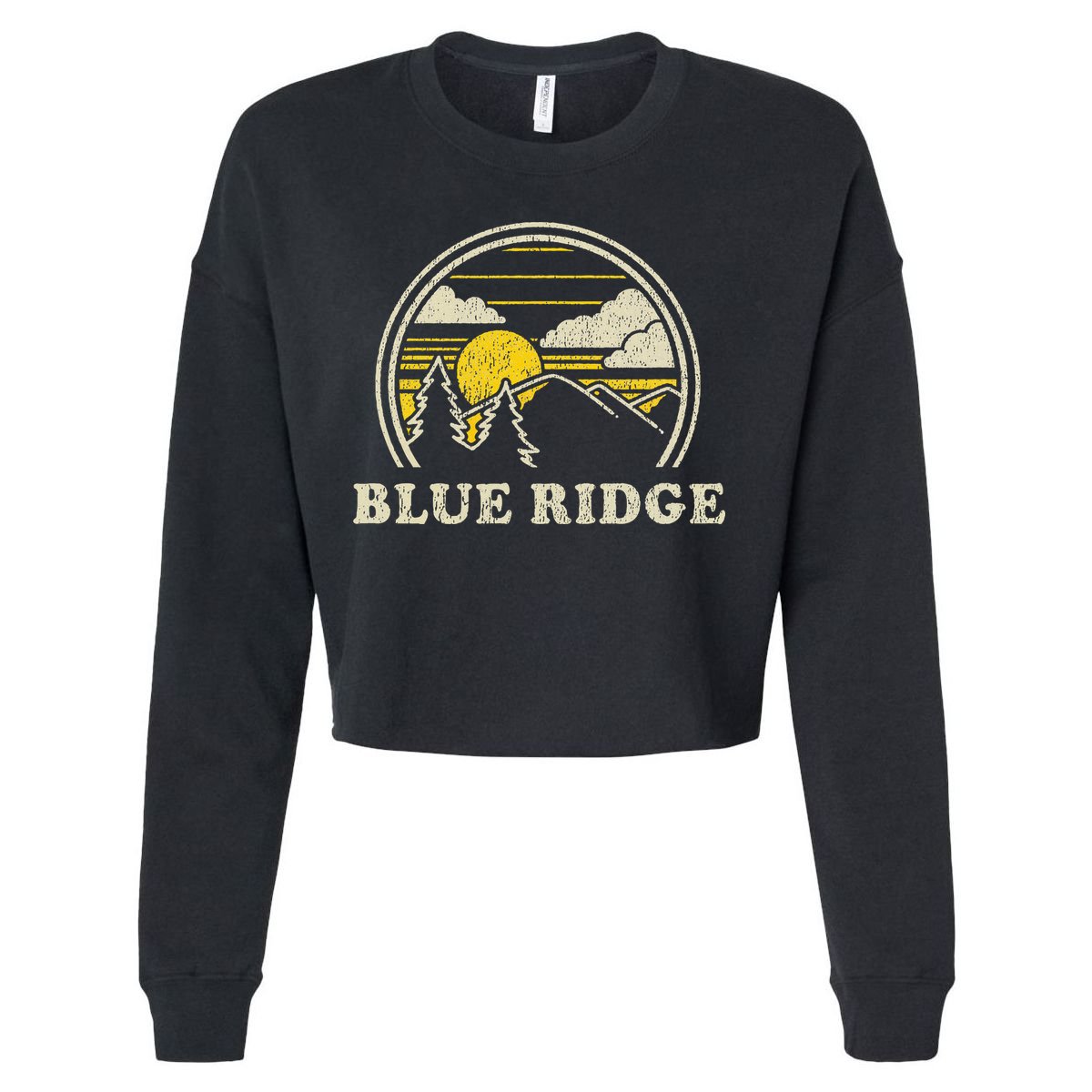 Blue Ridge Georgia Ga T Vintage Hiking Mountains Cropped Pullover Crew