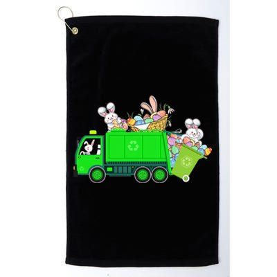 Bunny Riding Garbage Truck Easter Day Bunny Garbage Truck Cute Gift Platinum Collection Golf Towel