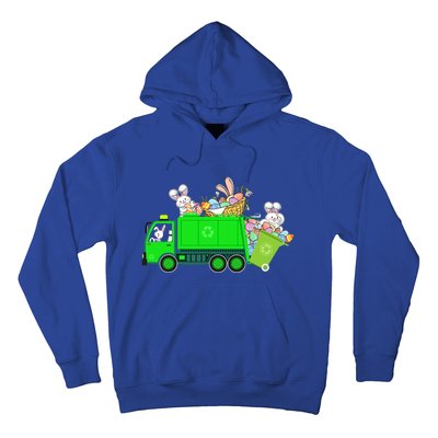 Bunny Riding Garbage Truck Easter Day Bunny Garbage Truck Cute Gift Hoodie