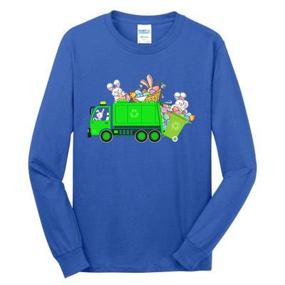 Bunny Riding Garbage Truck Easter Day Bunny Garbage Truck Cute Gift Tall Long Sleeve T-Shirt