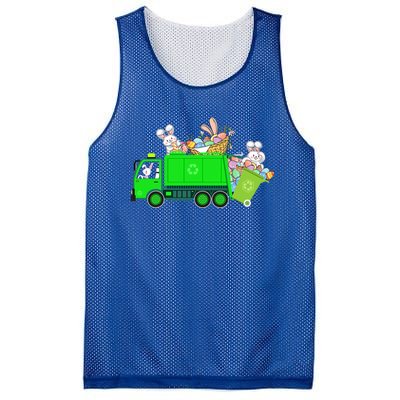 Bunny Riding Garbage Truck Easter Day Bunny Garbage Truck Cute Gift Mesh Reversible Basketball Jersey Tank