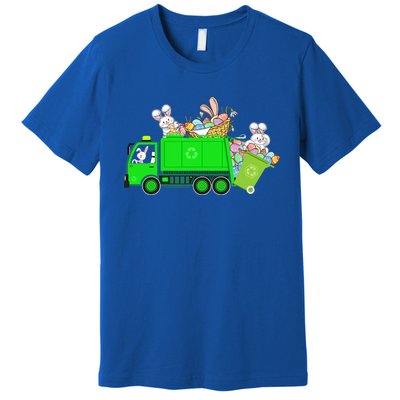 Bunny Riding Garbage Truck Easter Day Bunny Garbage Truck Cute Gift Premium T-Shirt