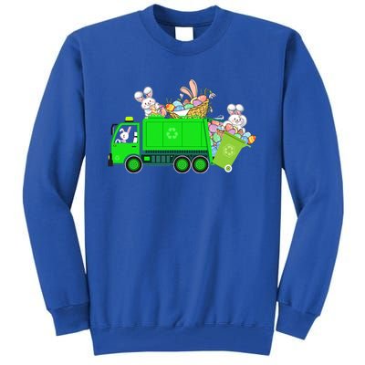 Bunny Riding Garbage Truck Easter Day Bunny Garbage Truck Cute Gift Tall Sweatshirt