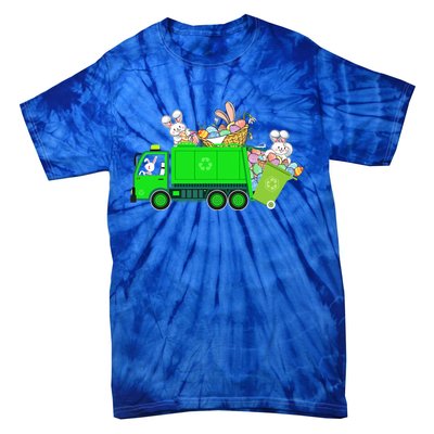 Bunny Riding Garbage Truck Easter Day Bunny Garbage Truck Cute Gift Tie-Dye T-Shirt