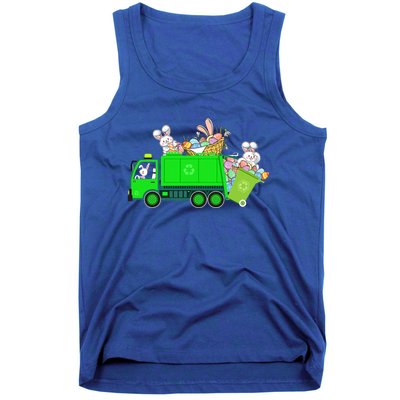 Bunny Riding Garbage Truck Easter Day Bunny Garbage Truck Cute Gift Tank Top